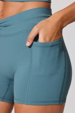 Oh Polly Women'S Clothing Sale - $65 And Under | Women'S Clothing Sale - $40 And Under^Twist Waist Mini Shorts with Pockets in Slate Blue SlateBlue
