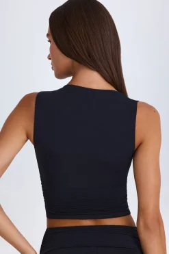 Oh Polly Co-Ords | Tops^Twisted Cut-Out Tank Top in Black