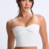 Oh Polly Co-Ords | Tops^Twist-Front Bandeau Top in White