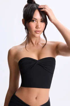 Oh Polly Co-Ords | Tops^Twist-Front Bandeau Top in Black