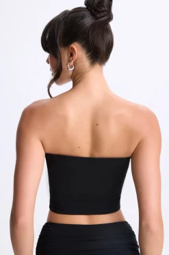 Oh Polly Co-Ords | Tops^Twist-Front Bandeau Top in Black