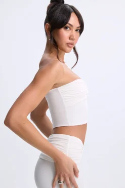 Oh Polly Co-Ords | Tops^Twist-Front Bandeau Top in White