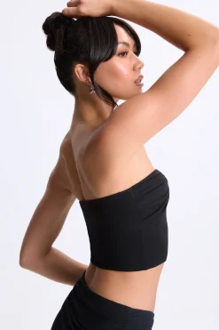 Oh Polly Co-Ords | Tops^Twist-Front Bandeau Top in Black