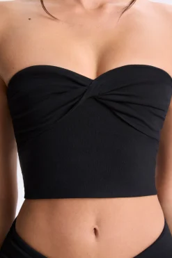 Oh Polly Co-Ords | Tops^Twist-Front Bandeau Top in Black