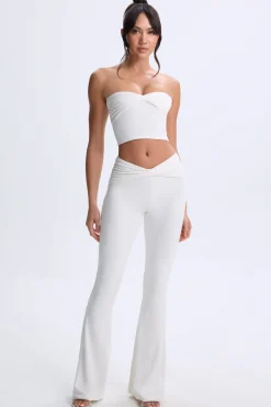 Oh Polly Bottoms | Co-Ords^Twist-Front Flared Trousers in White