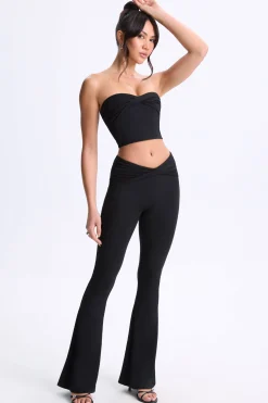 Oh Polly Women'S Clothing Sale - $65 And Under | Women'S Clothing Sale - $40 And Under^Twist-Front Flared Trousers in Black