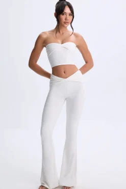 Oh Polly Bottoms | Co-Ords^Twist-Front Flared Trousers in White