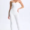Oh Polly Women'S Clothing Sale - $65 And Under | Women'S Clothing Sale - $40 And Under^Twist-Front Split Hem Flared Jumpsuit in White