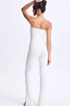 Oh Polly Women'S Clothing Sale - $65 And Under | Women'S Clothing Sale - $40 And Under^Twist-Front Split Hem Flared Jumpsuit in White