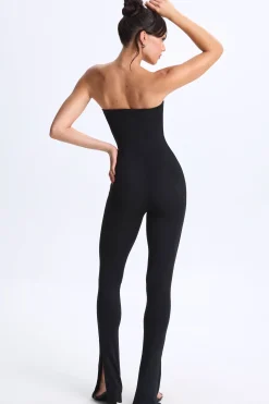 Oh Polly Women'S Clothing Sale - $65 And Under | Women'S Clothing Sale - $40 And Under^Twist-Front Split Hem Flared Jumpsuit in Black