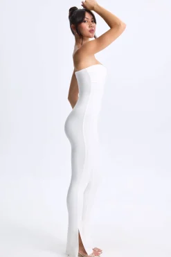 Oh Polly Women'S Clothing Sale - $65 And Under | Women'S Clothing Sale - $40 And Under^Twist-Front Split Hem Flared Jumpsuit in White