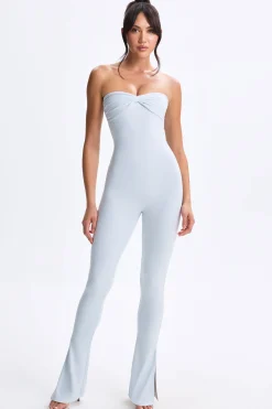 Oh Polly Women'S Clothing Sale - $65 And Under | Women'S Clothing Sale - $40 And Under^Twist-Front Split Hem Flared Jumpsuit in Dusty Blue DustyBlue