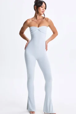 Oh Polly Women'S Clothing Sale - $65 And Under | Women'S Clothing Sale - $40 And Under^Twist-Front Split Hem Flared Jumpsuit in Dusty Blue DustyBlue
