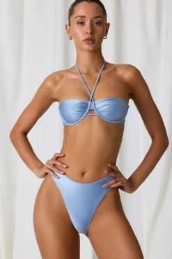 Oh Polly Bikini Sets | Bikini Tops^Underwired Halterneck Bikini Top in Sky Blue SkyBlue
