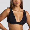 Oh Polly Lounge & Intimates | Co-Ords^V Neck Fleece Bralette in Black