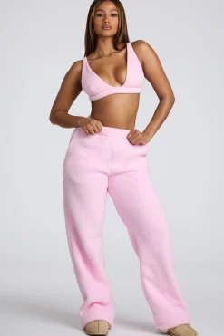 Oh Polly Tops | Lounge & Intimates^V Neck Fleece Bralette in Baby Pink BabyPink