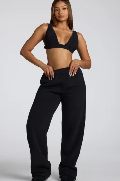 Oh Polly Lounge & Intimates | Co-Ords^V Neck Fleece Bralette in Black