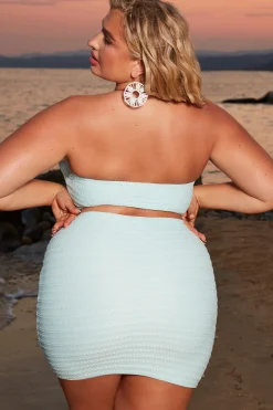 Oh Polly Women'S Clothing Sale - $65 And Under | Women'S Clothing Sale - $40 And Under^V Waist Crochet Mini Skirt in Aqua
