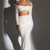 Oh Polly Skirts & Skorts | Co-Ords^Velvet Mid-Rise Maxi Skirt in Ivory