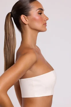 Oh Polly Tops^Vinyl Bandeau Bralette in White