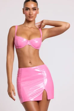 Oh Polly Skirts & Skorts | Co-Ords^Vinyl Thigh Split Micro Mini Skirt in Pink