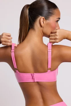Oh Polly Co-Ords | Tops^Vinyl Underwired Bralette in Pink