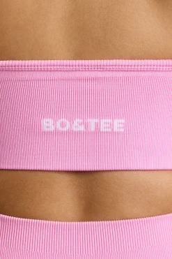 Oh Polly Matching Sets | Sports Bras^V-Neck Define Luxe Sports Bra in Bubblegum Pink BubblegumPink