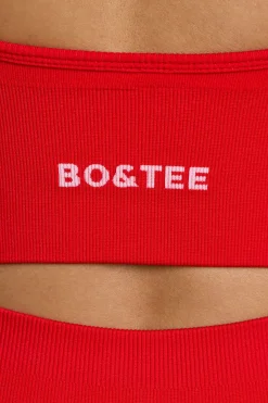 Oh Polly Matching Sets | Sports Bras^V-Neck Define Luxe Sports Bra in Red