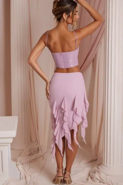 Oh Polly Women'S Clothing Sale - $65 And Under | Women'S Clothing Sale - $40 And Under^Waterfall Frill Midaxi Skirt in Dusty Pink DustyPink