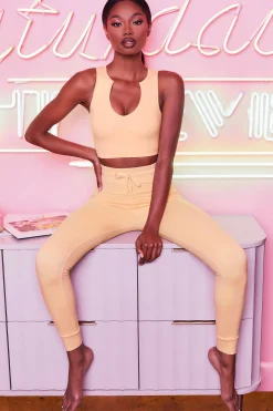 Oh Polly Women'S Clothing Sale - $65 And Under | Women'S Clothing Sale - $40 And Under^We Chillin' High Waisted Leggings in Peach