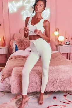 Oh Polly Women'S Clothing Sale - $65 And Under | Women'S Clothing Sale - $40 And Under^We Chillin’ Petite High Waisted Leggings in Cream