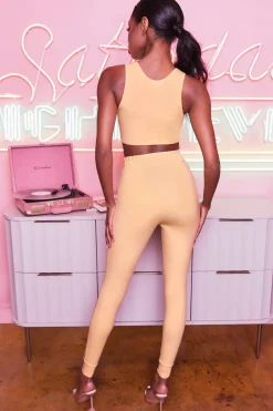 Oh Polly Women'S Clothing Sale - $65 And Under | Women'S Clothing Sale - $40 And Under^We Chillin' Petite High Waisted Leggings in Peach