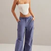 Oh Polly Women'S Clothing Sale - $65 And Under | Women'S Clothing Sale - $40 And Under^Wide Leg Cargo Trousers in Dusty Blue Navy