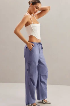 Oh Polly Women'S Clothing Sale - $65 And Under | Women'S Clothing Sale - $40 And Under^Wide Leg Cargo Trousers in Dusty Blue Navy