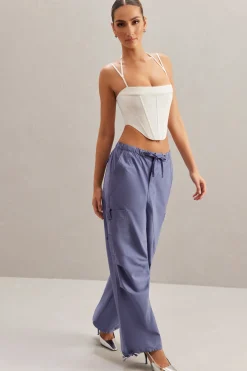 Oh Polly Women'S Clothing Sale - $65 And Under | Women'S Clothing Sale - $40 And Under^Wide Leg Cargo Trousers in Dusty Blue Navy