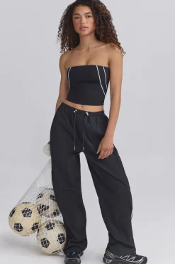 Oh Polly Tracksuits | Matching Sets^Wide-Leg Track Pants in Black
