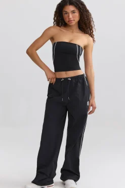 Oh Polly Tracksuits | Matching Sets^Wide-Leg Track Pants in Black