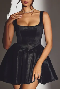 Oh Polly Wedding Guest | Party Dresses^Woven Taffeta Corset Mini Dress in Jet Black JetBlack