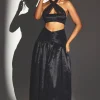 Oh Polly Women'S Clothing Sale - $65 And Under^Woven Twill Voluminous Maxi Skirt in Jet Black JetBlack