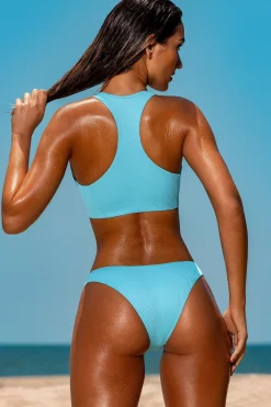 Oh Polly Women'S Clothing Sale - $65 And Under | Women'S Clothing Sale - $40 And Under^Zip Up Bikini Top in Turquoise