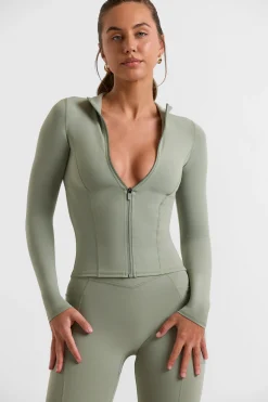 Oh Polly Matching Sets^Zip Up Jacket in Bamboo Green BambooGreen
