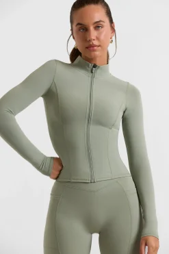 Oh Polly Matching Sets^Zip Up Jacket in Bamboo Green BambooGreen