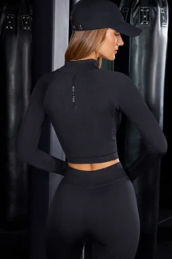 Oh Polly Sweatshirts | Matching Sets^Zip Up Jacket in Black