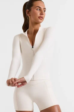 Oh Polly Tops^Zip Up Jacket in White