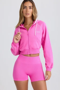 Oh Polly Tracksuits | Sweatshirts^Zip-Up Cropped Hoodie in Sugar Pink SugarPink