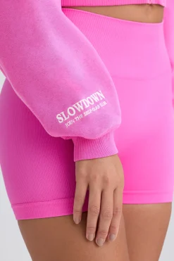 Oh Polly Tracksuits | Sweatshirts^Zip-Up Cropped Hoodie in Sugar Pink SugarPink