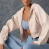 Oh Polly Tracksuits | Sweatshirts^Zip-Up Cropped Hoodie in Washed Cream WashedCream
