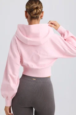 Oh Polly Tracksuits | Sweatshirts^Zip-Up Cropped Hoodie in Washed Ice Pink WashedIcePink