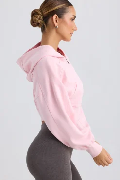 Oh Polly Tracksuits | Sweatshirts^Zip-Up Cropped Hoodie in Washed Ice Pink WashedIcePink